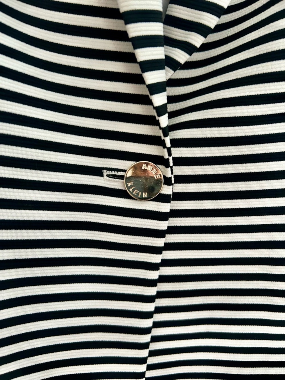 Anne Klein Black and White Striped SIngle Button Blazer - Picture 5 of 5
